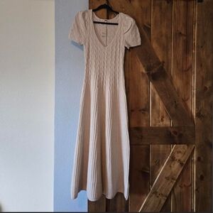 Free People Elegant Cream Knit Maxi Dress